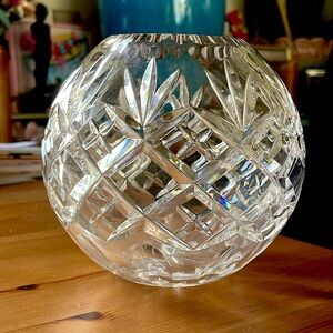 Ceska Bohemian cut crystal roses vase